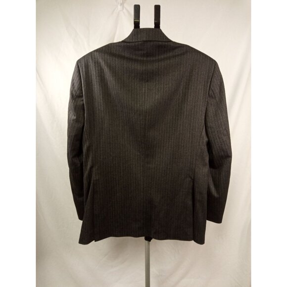 Jos. A. Bank Grey Pinstriped Tailored Fit Suit Set 42R/36 Waist - Picture 6 of 12